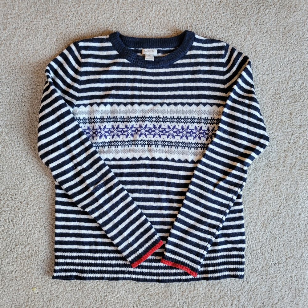 J. Crew Factory wool-blend fair isle sweater size XS